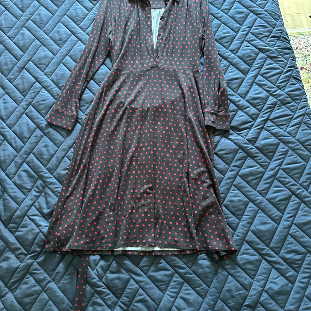 Chic Long Sleeve Polka Dot Dress